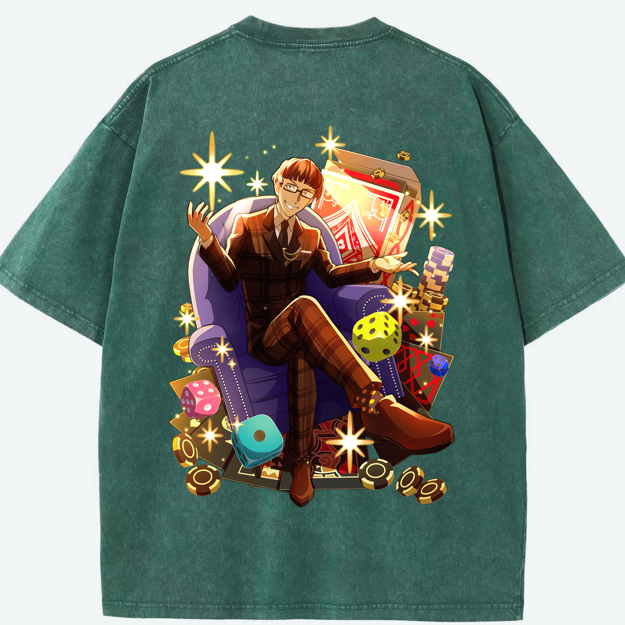 （画像用） 文豪ストレイドッグス Bungo Stray Dogs 綿100% ヴィンテージ風 半袖Tシャツ（背面プリント）